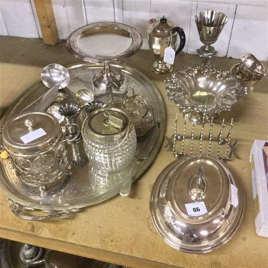 Plated ware, tray, dishes etc(-)